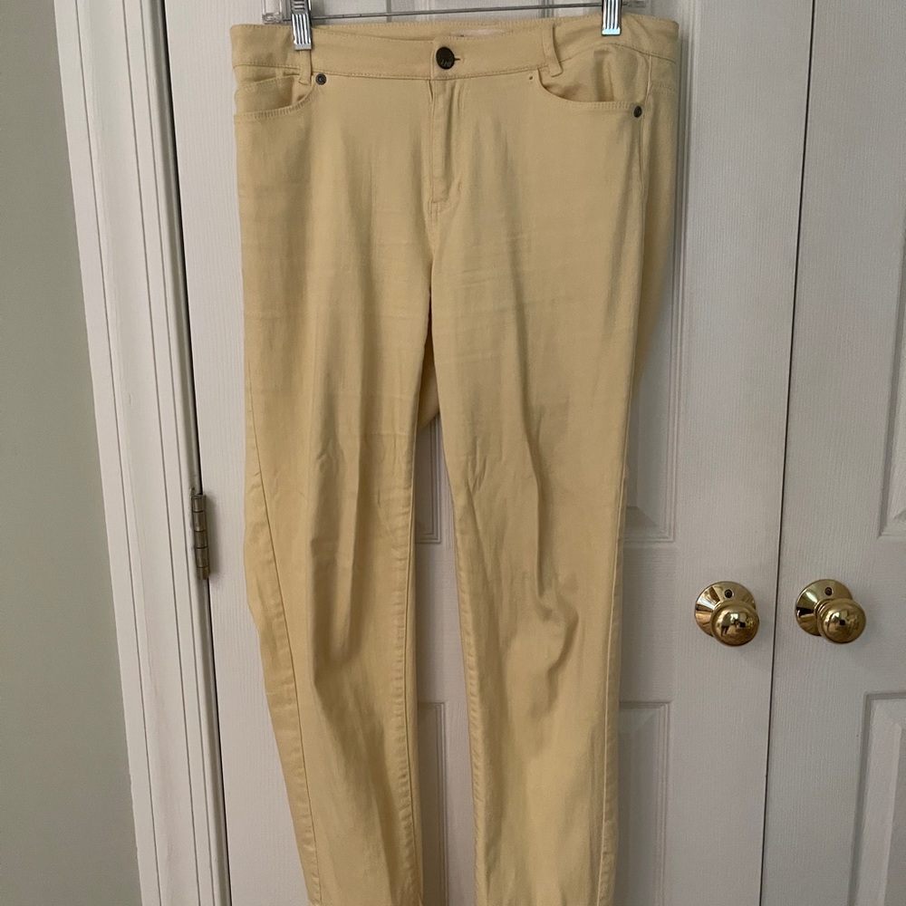 J Jill Slim Boyfriend Pale Yellow Jeans